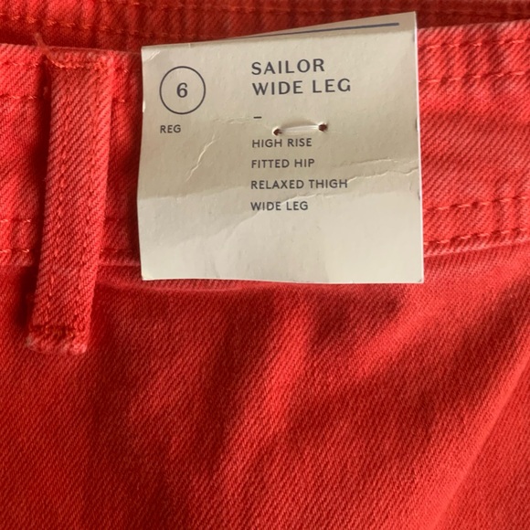 NWT Women's Coral Red Sailor Wide-Leg Jeans - Picture 6 of 7